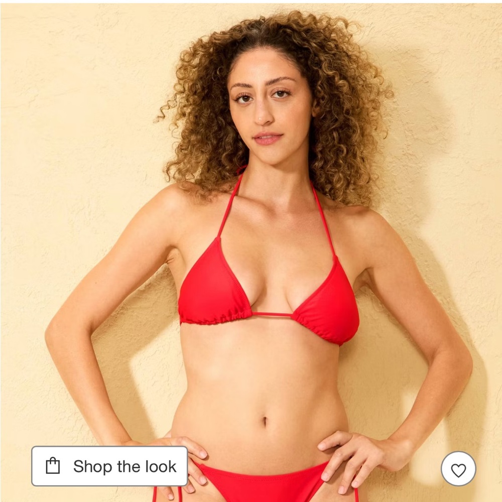 NWT Wild Fable Women's Solid Tricot Triangle Swim Bikini Top